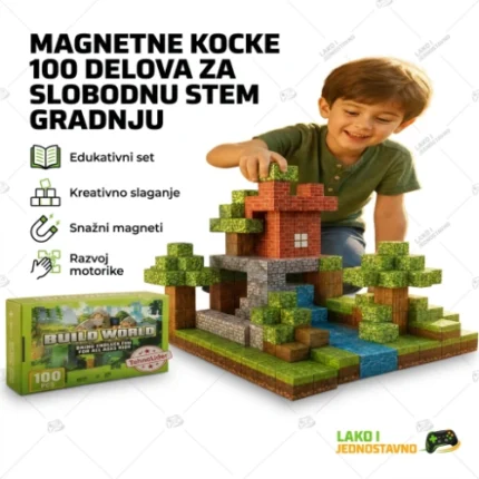 Magnetne kocke 100 delova - Edukativni set za gradnju