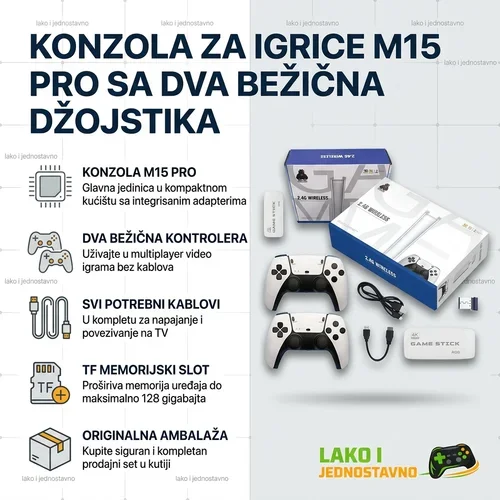 Retro konzola za igrice M15 Pro sa 20000 igara — hdmi game stick Retro konzola za igrice M15 Pro sa 20000 igara — hdmi game stick