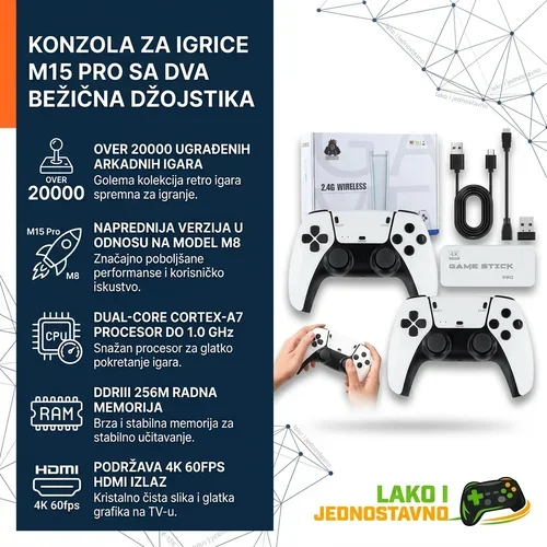Retro konzola za igrice M15 Pro sa 20000 igara Retro konzola za igrice M15 Pro sa 20000 igara