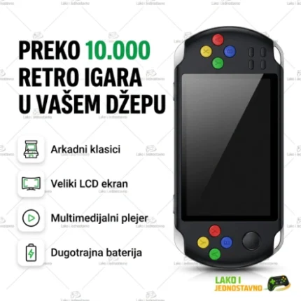 Retro ručna konzola LJQ-8255 sa 10.000 igrica