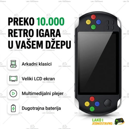 Retro ručna konzola LJQ-8255 sa 10.000 igrica