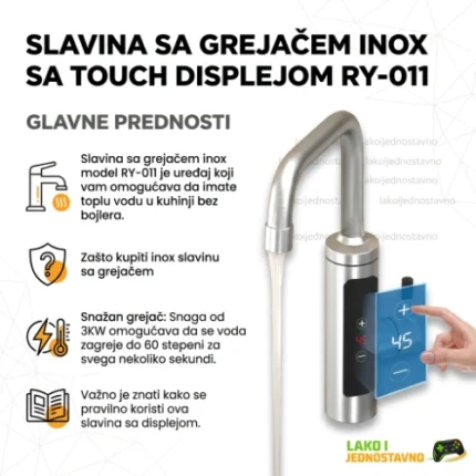 Slavina sa grejačem inox sa touch displejom RY-011