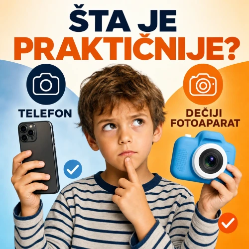 Thumbnail za Dečiji fotoaparat ili telefon roditelja: šta je praktičnije za prvo fotografisanje?
