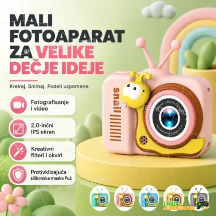 Digitalni fotoaparat za decu Puž sa silikonskom maskom