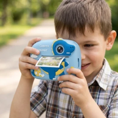 digitalni-fotoaparat-za-decu-sa-stampacem-plavi-dino digitalni Fotoaparat za decu sa štampačem Plavi Dino