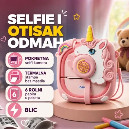 Fotoaparat za decu Jednorog sa štampačem 6
