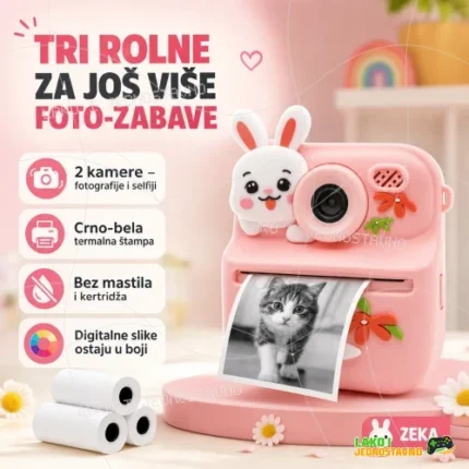 Fotoaparat za decu sa štampačem Zeka 2 kamere