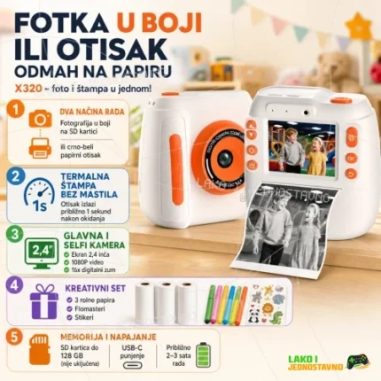X320 čuva fotografije u boji na SD kartici