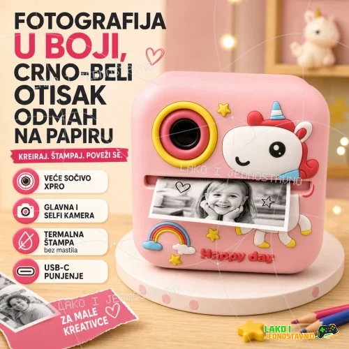 jednorog-xpro-fotoaparat-za-decu-sa-stampacem-i Jednorog XPRO fotoaparat za decu sa štampačem i