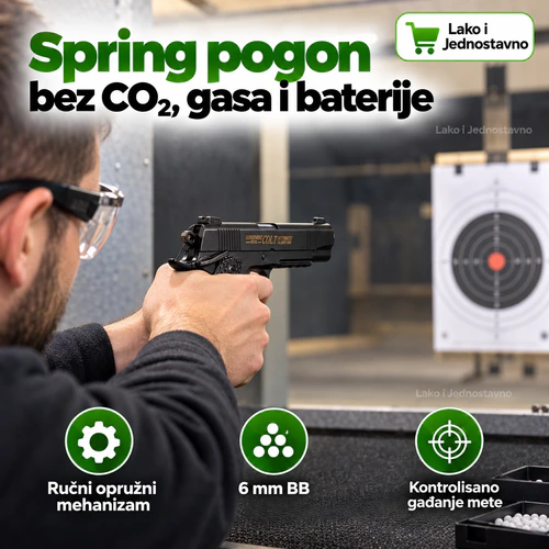 C.10 spring airsoft pištolj upotreba - Lako i Jednostavno C.10 spring airsoft pištolj u kontrolisanom gađanju mete - Lako i Jednostavno