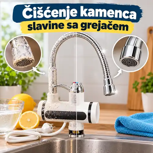Čišćenje kamenca slavine sa grejačem