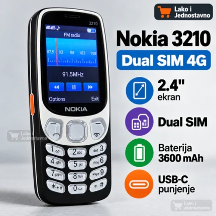 Nokia 3210 4G Dual SIM sa ekranom 2.4 inča, baterijom 3600 mAh i USB-C punjenjem